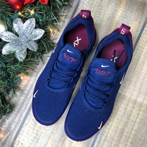 Nike Women's Air Max 270 Blue Void Crimson Tint - Picture 2 of 6